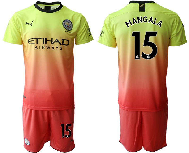 Men 2019-2020 club Manchester City away #15 yellow Soccer Jerseys